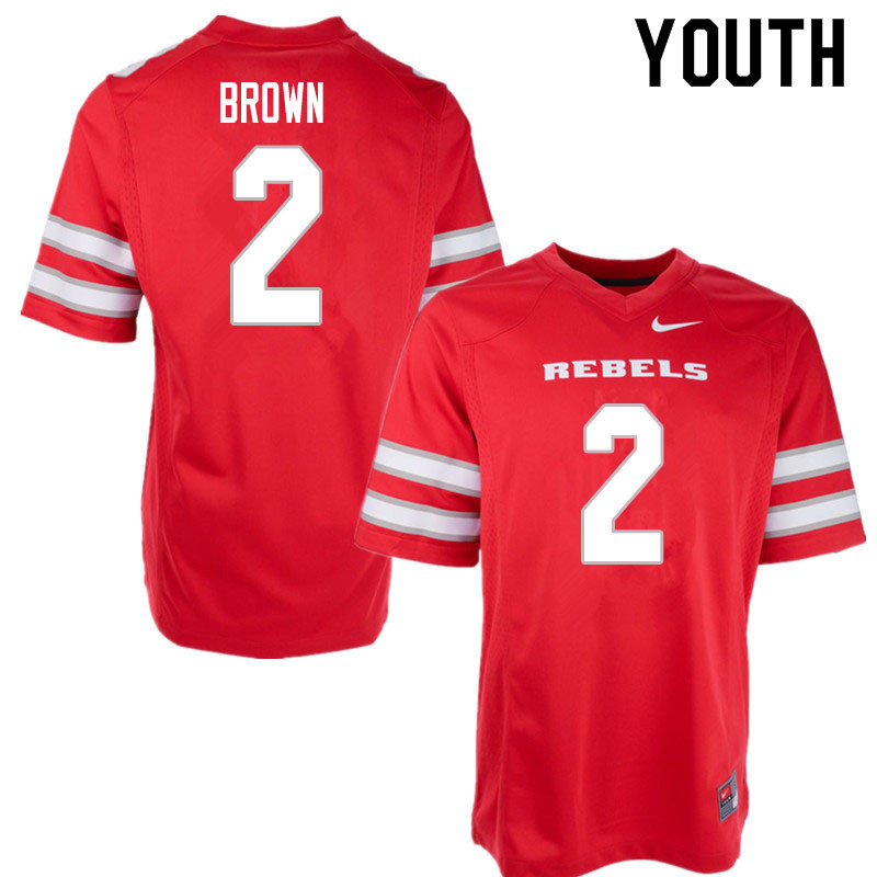 Youth #2 Dominic Brown UNLV Rebels College Football Jerseys Sale-Red